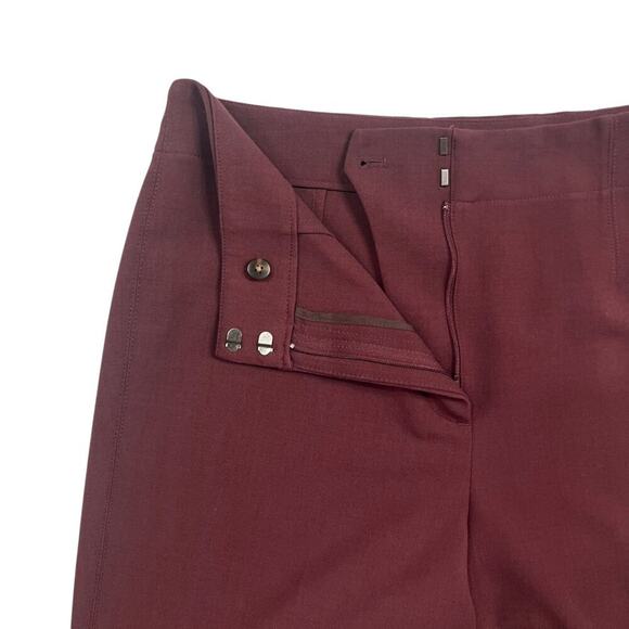 Ann Taylor Size 6 High Rise Slim Leg Cropped Pant Burgundy Stretch Career Office - Picture 6 of 8